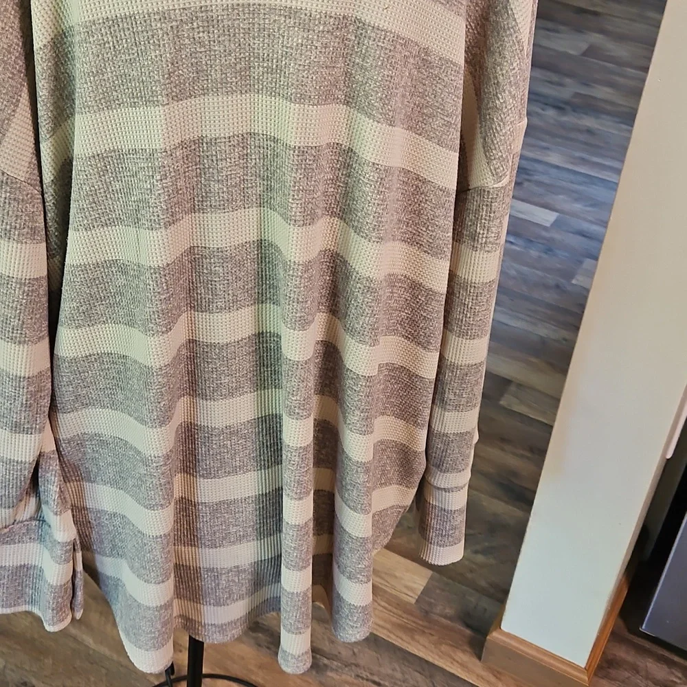 👚LuLaRoe Cream and Brown Cowl Neck Sweater